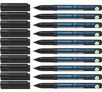 Schneider Maxx 224 M - Rotulador universal (permanente, tinta recargable, 1,0 mm, 10 unidades), color negro