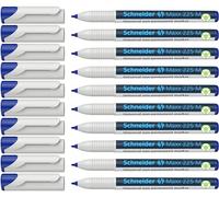 Schneider Maxx 225 M - Rotulador universal (no permanente, borrado en húmedo, 1,0 mm, 10 unidades), color azul