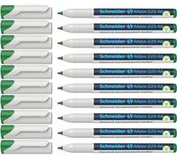 Schneider Maxx 225 M - Rotulador universal (no permanente, borrado en húmedo, 1,0 mm, 10 unidades), color verde