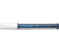 Schneider Maxx 265 - Rotulador de tiza (grosor de trazo de 2 a 3 mm, borrable en húmedo, a base de agua, sin olores, 10 unidades), color blanco