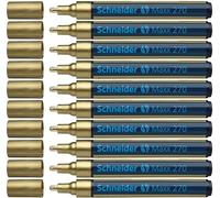 Schneider Maxx 270 - Rotulador (punta redonda, punta intercambiable, 1-3 mm, 10 unidades), color dorado