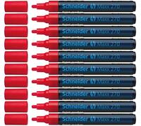 Schneider Maxx 270 - Rotulador (punta redonda, punta intercambiable, 1-3 mm, 10 unidades), color rojo