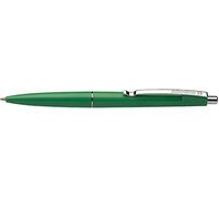 Schneider Oficina - Bolígrafo con mecanismo de pulsador, plumín M, tallo verde, tinta verde