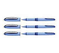 Schneider One Hybrid N - Lote de 3 bolígrafos de punta redonda (tinta de 0,3 mm), color azul