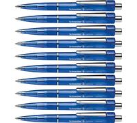 Schneider Optima - Bolígrafo de punta redonda (10 unidades, retráctil, tinta azul, indeleble)