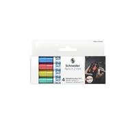 Schneider Paint-It 011 - Rotuladores metálicos (grosor de trazo 2 mm, 4 unidades), color azul, verde, rojo y amarillo