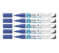 Schneider Paint-It 120103 - Rotuladores acrílicos (punta redonda de 2 mm, 5 unidades), color azul