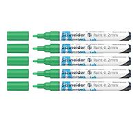 Schneider Paint-It 120104 - Rotuladores acrílicos (punta redonda de 2 mm, 5 unidades), color verde