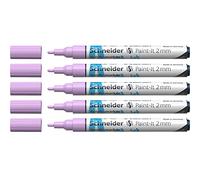 Schneider Paint-It 120128 - Rotuladores acrílicos (punta redonda de 2 mm, 5 unidades), color morado pastel