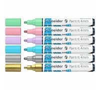 Schneider Paint-It 320 - Juego de rotuladores acrílicos (2 unidades, punta redonda de 4 mm, alta opacidad, colores brillantes, para casi todas las superficies)