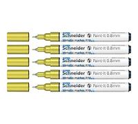 Schneider Paint-It - Rotuladores metálicos (grosor de trazo 0,8 mm, nueva tecnología de pigmento, efecto brillante), 5 unidades