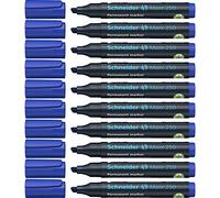 Schneider Permanent-Marker 250 Refillable Chisel Tip 2+7 Mm Blue Pack Of 10