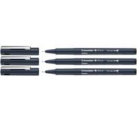 Schneider Optics Fineliner Pictus – trazo 0,3/0,5/0,7 mm – negro, 3 unidades