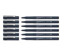 Schneider Pictus - Rotuladores de punta fina (grosor de trazo 0,05 mm, revestimiento de pigmento indeleble, punta revestida de metal, carcasa de 85% plástico reciclado), color negro