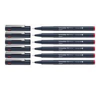 Schneider Pictus - Rotuladores de punta fina (grosor de trazo 0,4 mm, revestimiento de pigmento indeleble, punta revestida de metal, carcasa de 85% plástico reciclado), color rojo