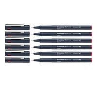 Schneider Pictus - Rotuladores de punta fina (grosor de trazo 0,5 mm, revestimiento de pigmento indeleble, punta revestida de metal, carcasa de 85% plástico reciclado), color rojo