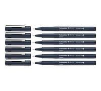 Schneider Pictus - Rotuladores de punta fina (grosor de trazo 0,5 mm, revestimiento de pigmento indeleble, punta revestida de metal, carcasa de 85% plástico reciclado), color negro