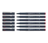 Schneider Pictus - Rotuladores de punta fina (grosor de trazo 0,7 mm, revestimiento de pigmento indeleble, punta revestida de metal, carcasa de 85% plástico reciclado), color rojo