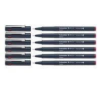 Schneider Pictus - Rotuladores de punta fina (grosor de trazo 0,9 mm, revestimiento de pigmento indeleble, punta revestida de metal, carcasa de 85% plástico reciclado), color rojo