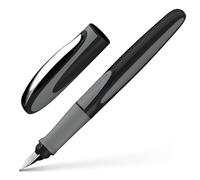 Schneider Ray 168407 Pluma estilográfica (para zurdos, incluye cartucho de tinta estándar azul real) ónix