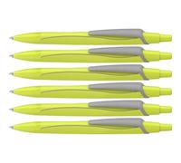 Schneider Reco Neon Edition 131925 - Bolígrafo (plástico reciclado, 6 unidades), color azul y amarillo