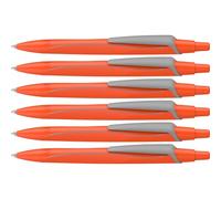 Schneider Reco Neon Edition 131926 - Bolígrafo (plástico reciclado, 6 unidades), color azul y naranja