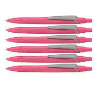 Schneider Reco Neon Edition 131929 - Bolígrafos (plástico reciclado, 6 unidades), color azul y rosa