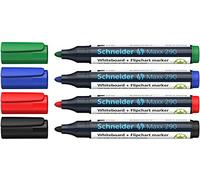 Schneider - Rotulador Maxx 290 (para pizarras blancas y rotafolios, punta redonda de 2-3 mm de grosor de trazo, borrado en seco, no deja residuos, alta calidad, fuerte y de colores intensos)