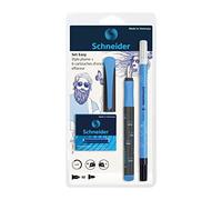 SCHNEIDER Set stylo a plume Easy - Caoutchouc et plume inox - Bleu