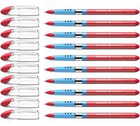 Schneider, Slider Basic 151202 - Bolígrafo (10 unidades, modelo con tapa con zona de agarre suave), color rojo