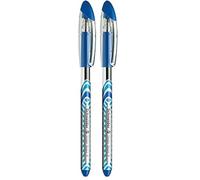 Schneider Slider Basic - Bolígrafos, con tecnología Viscoglide, trazo fino, color azul (Paquete de 2)