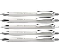 Schneider Slider Rave XB - Bolígrafo (5 unidades), color gris plateado | Tinta: azul, tecnología Viscoglide para textos largos sin interrupciones en la escuela, universidad y trabajo, indeleble