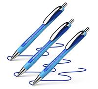 Schneider Slider Rave XB - Bolígrafo (grosor de trazo: XB, mina indeleble, fabricado en Alemania, 3 unidades), color de escritura: azul, fabricado en Alemania