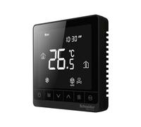 Schneider Termostato eléctrico, Spacelogic, Fan Coil on/Off, Independiente, Pantalla táctil, 2P, 3 Ventilador, 240V, Negro, TC907-3A2LB