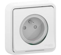 SCHNEIDER - Toma 2P+T Blanca Mureva Styl, 16A, 250V, IP55, plástico, encastrada, para exteriores, resistente y estética, ideal para zonas húmedas y exigentes