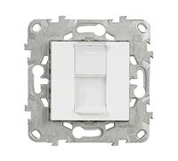 SCHNEIDER - Toma RJ45 Cat6 Blindada Blanca - Unica Déco - Conexión de Red 1 Gbit/s, Normas ISO/IEC 11801, IP20, IK03, Instalación Empotrada, para Oficinas y Hogares Conectados, Integración Discreta