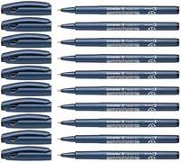 Schneider Topball 857 - Bolígrafo de punta redonda (punta de metal de 0,6 mm, 10 unidades, tinta negra)