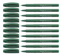 Schneider Topwriter 147 - Bolígrafo (con punta de fibra, 10 unidades), color verde