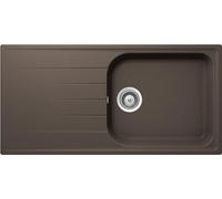 SCHOCK | Fregadero de cocina Lithos 1 bañera grande con escurridor, bañera reversible, material Cristalite®, color marrón, 1000 x 500 mm
