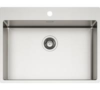 SCHOCK | Fregadero de cocina New Technick Plus N100 2L acero inoxidable 304, 700 x 510, interior de la bañera 650 x 400, fregadero de 1 cubeta de acero inoxidable cepillado, combinable con mezcladores