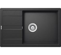 SCHOCK | Fregadero de cocina Primus D100XS 1 bañera grande con escurridor pequeño, bañera reversible, material Cristalite®, antracita, 780 x 500 mm