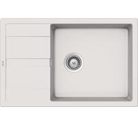 SCHOCK | Fregadero de cocina Primus D100XS 1 bañera grande con escurridor pequeño, bañera reversible, material Cristalite®, nueva aluminio, 780 x 500 mm