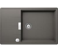 SCHOCK | Fregadero de cocina Tia, 1 bañera grande con escurridor, bañera reversible y desagüe de serie, Material®Cristadur, Silverstone, 780 x 500 mm