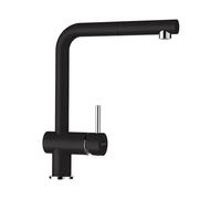 SCHOCK Grifo de cocina Epos Nero I negro de alta presión con alcachofa extensible, giratorio 360°, grifo para fregadero de cocina, diseño moderno, ahorro de agua, monomando de latón