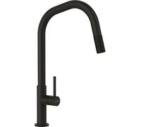 SCHOCK Grifo de cocina Talinos negro de acero inoxidable - Grifo de cocina con alcachofa extraíble - Grifo de alta presión para fregadero, lavabo y fregadero empotrable, diseño con grifo mezclador