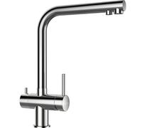 SCHOCK Grifo de cocina VITUS - Grifo de alta presión de acero inoxidable con caño fijo y conexiones estándar