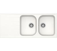 Schock Lithos D200, recipiente para cabezales de ducha, rectangular, blanco, con 2 compartimentos, 343 x 424 mm, 20,4 cm