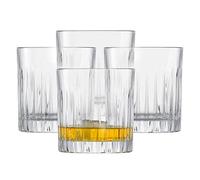 SCHOTT ZWIESEL Vaso para whisky Stage (set de 4), vaso recto para whisky con relieve, vasos de cristal aptos para lavavajillas (art. nº 121879)