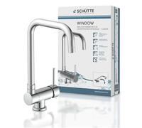SCHÜTTE 24550 WINDOW Grifo Monomando de Cocina Bajo Ventana, Orientable 360°, Cromado