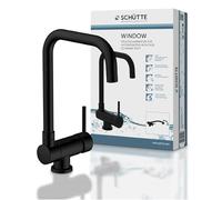 SCHÜTTE Grifo de cocina para ventana WINDOW, flexible, plegable, giratorio 360°, monomando, negro